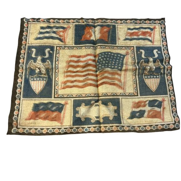 Antique Patriotic Cigar Felt Flag America Cuba Hawaii San Domingo 1910s - Picture 2 of 3